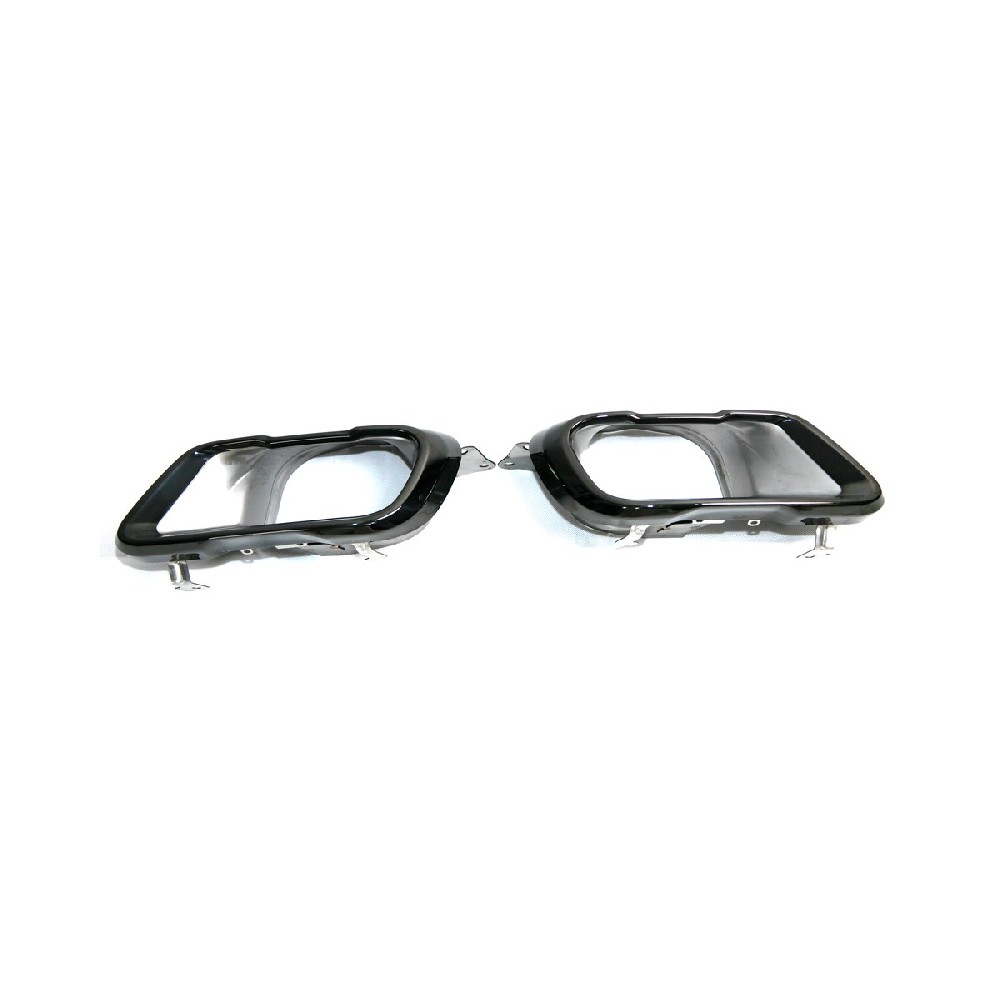 OE-Style Square Exhaust Tips for BMW X5 X6 X7 (G05/G06/G07) - Gloss Black & Silver - JC-BMW-128
