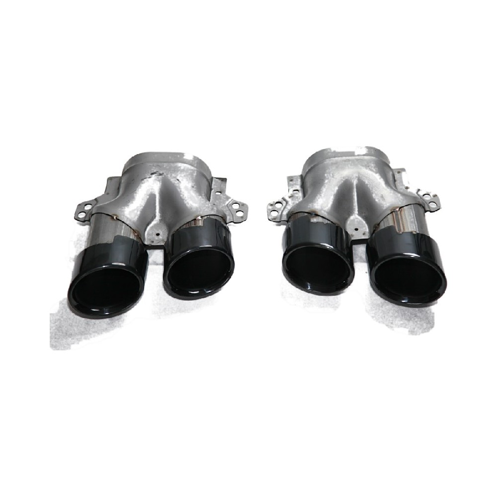 2019+ Mercedes-Benz W205 C43 Style Split Ellipse Exhaust Tips (Pair) - Gloss Black