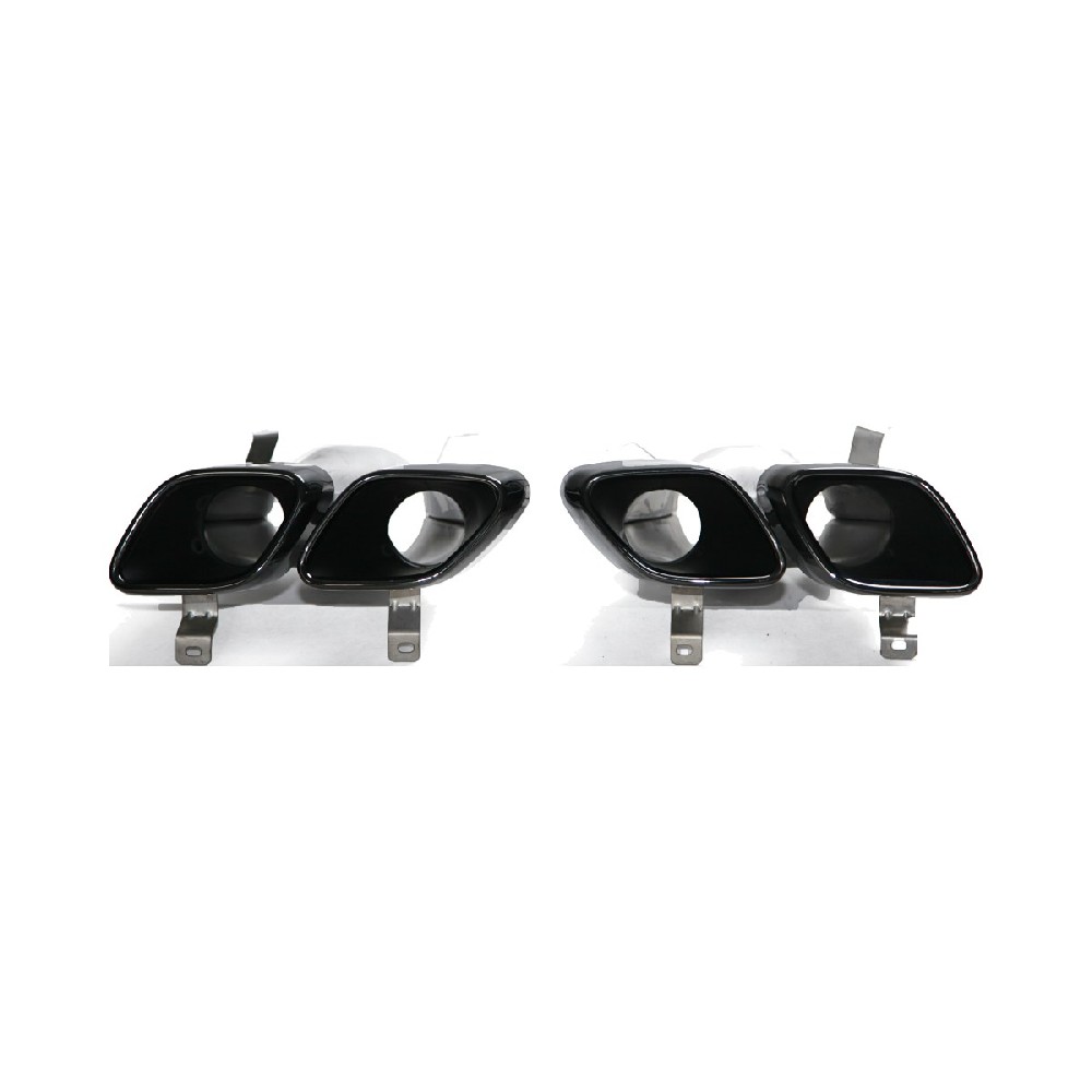Cadillac CT4 CT5 V Style Quad Split Square Exhaust Tips - Gloss Black